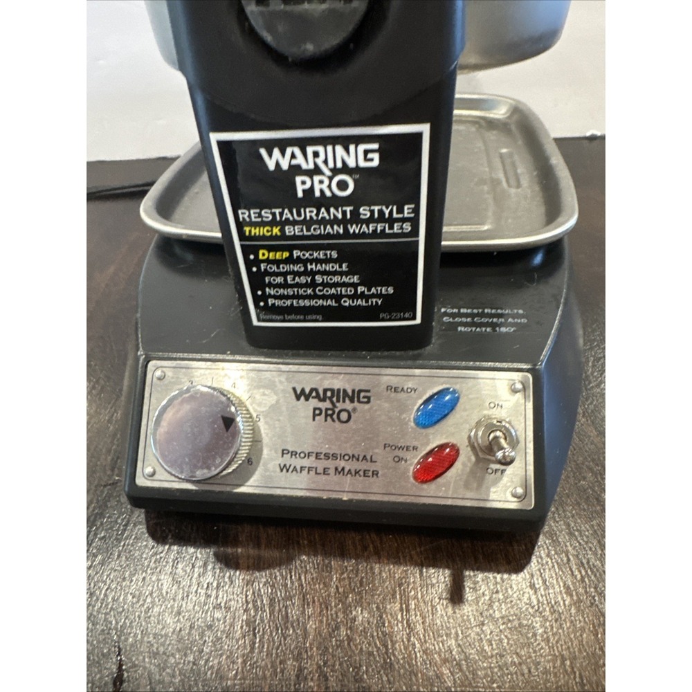 Waring Pro Belgium Stainless Waffle Maker WWM200SA Rotating Restaurant Style - Picture 3 of 7